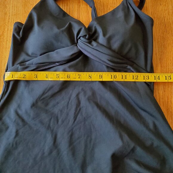 Garnet Hill Swim Halter PaddedTakini Black Size 10 - Picture 13 of 13